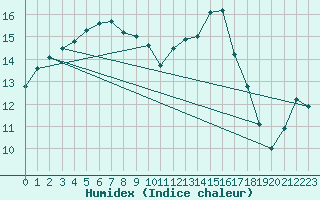 Courbe de l'humidex pour Sain-Bel (69)