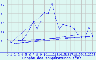 Courbe de tempratures pour Rujiena