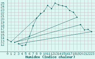 Courbe de l'humidex pour Binn