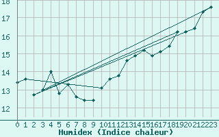 Courbe de l'humidex pour Slatteroy Fyr