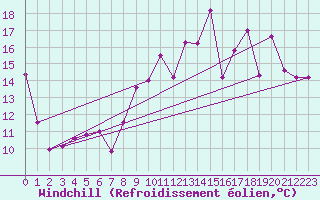 Courbe du refroidissement olien pour Le Talut - Belle-Ile (56)