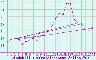 Courbe du refroidissement olien pour Ile du Levant (83)