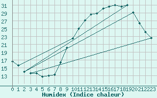 Courbe de l'humidex pour Pertuis - Grand Cros (84)