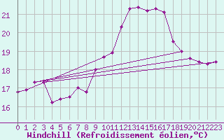 Courbe du refroidissement olien pour Ile du Levant (83)