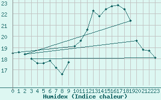 Courbe de l'humidex pour Roissy (95)