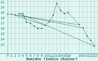 Courbe de l'humidex pour Cabo Busto