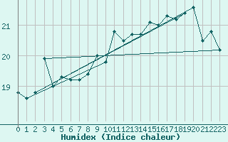 Courbe de l'humidex pour Bogskar