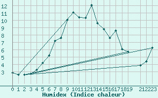 Courbe de l'humidex pour Reimegrend