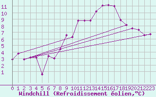 Courbe du refroidissement olien pour Schauenburg-Elgershausen