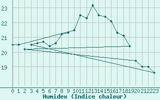 Courbe de l'humidex pour Norderney