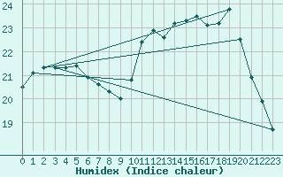 Courbe de l'humidex pour Sarzeau (56)