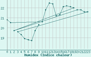 Courbe de l'humidex pour Cap de la Hague (50)