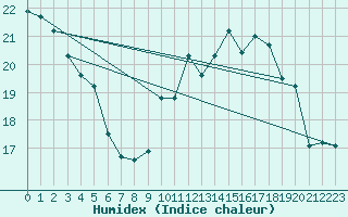 Courbe de l'humidex pour Jan (Esp)