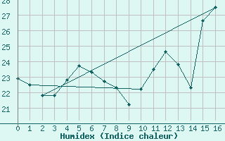 Courbe de l'humidex pour Boulaide (Lux)