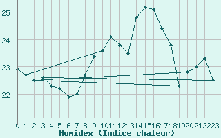 Courbe de l'humidex pour Pointe de Chassiron (17)