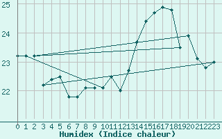 Courbe de l'humidex pour Biarritz (64)