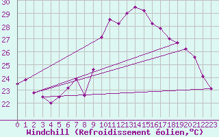 Courbe du refroidissement olien pour Ile du Levant (83)