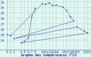 Courbe de tempratures pour guilas