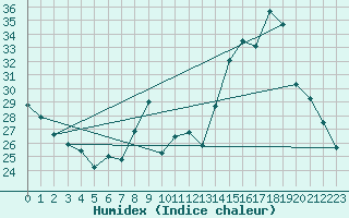 Courbe de l'humidex pour Pertuis - Grand Cros (84)