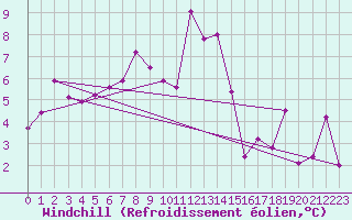 Courbe du refroidissement olien pour Neumarkt