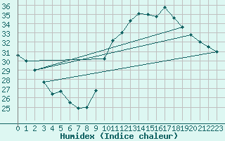 Courbe de l'humidex pour Crest (26)