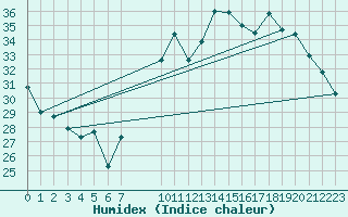 Courbe de l'humidex pour Bulson (08)