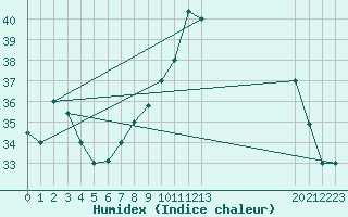 Courbe de l'humidex pour Timimoun