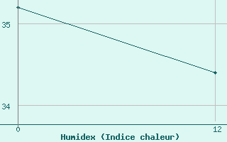 Courbe de l'humidex pour Puerto Ila