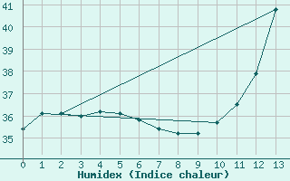 Courbe de l'humidex pour Tome-Acu