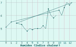 Courbe de l'humidex pour Sorkjosen