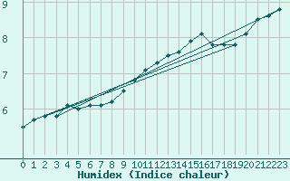 Courbe de l'humidex pour Quickborn