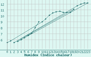 Courbe de l'humidex pour Biache-Saint-Vaast (62)