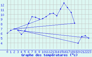 Courbe de tempratures pour Feldberg Meclenberg