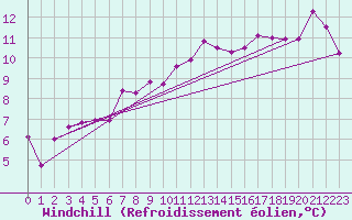 Courbe du refroidissement olien pour Dimitrovgrad