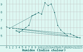 Courbe de l'humidex pour Neumarkt