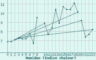 Courbe de l'humidex pour Voss-Bo