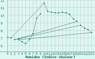 Courbe de l'humidex pour Wiesenburg