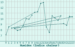 Courbe de l'humidex pour Ineu Mountain