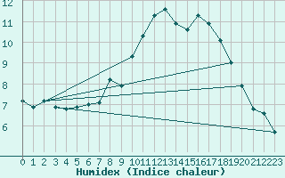 Courbe de l'humidex pour Neu Ulrichstein