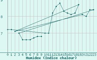 Courbe de l'humidex pour Offenbach Wetterpar