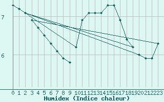 Courbe de l'humidex pour Brigueuil (16)