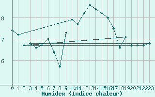 Courbe de l'humidex pour Lauwersoog Aws