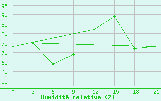 Courbe de l'humidit relative pour Nizhnyj Tagil