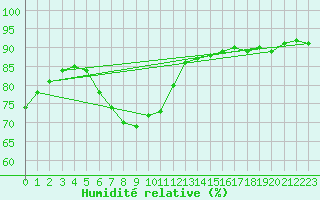 Courbe de l'humidit relative pour Buholmrasa Fyr