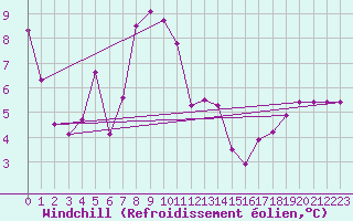 Courbe du refroidissement olien pour Turaif