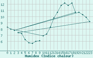 Courbe de l'humidex pour Jan (Esp)