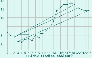 Courbe de l'humidex pour Stabroek