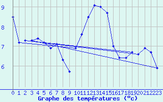 Courbe de tempratures pour Brigueuil (16)