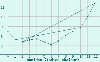 Courbe de l'humidex pour Arages del Puerto