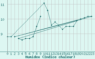 Courbe de l'humidex pour Tirgu Logresti